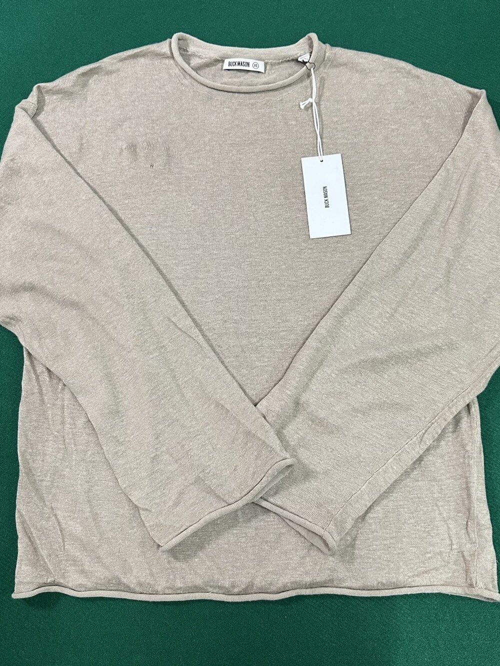 Buck Mason Women's Driftwood Lighthouse Linen Roll Neck Sz XS MSRP 138 NWI [DD7]